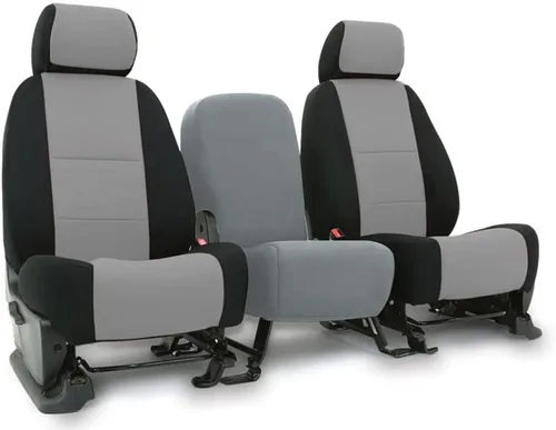 Vista 8 de CarsCover Fundas de asiento personalizadas para Dodge Ram 1500, para camioneta pick-up 2013-2016, de neopreno negro, cubren el asiento central