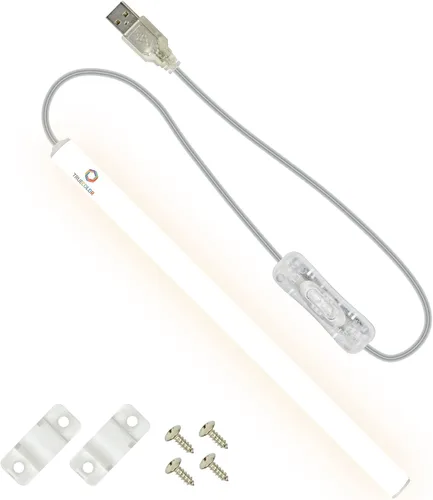 Vista 11 de TrueColor - Barra de luz LED alimentada por USB con cubierta esmerilada para debajo del gabinete, debajo del monitor, retroiluminación de TV, fácil