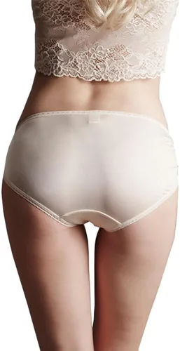 Vista 3 de SilRiver Bragas de bikini 100 % seda para mujer, sexy y cómodo, ropa interior de tanga, transpirable