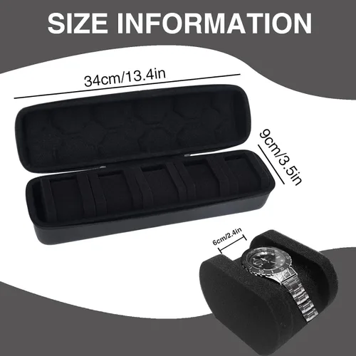 Vista 2 de Funda de viaje para hombre, funda de viaje de piel sintética, organizador de caja de reloj con almohadas de reloj, soporte portátil para regalo