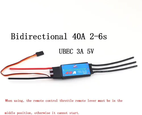 Vista 6 de ZMR 40A bidireccional sin escobillas 2-6S UBEC 3A 5V ESC para coche de control remoto hélice submarina neumática