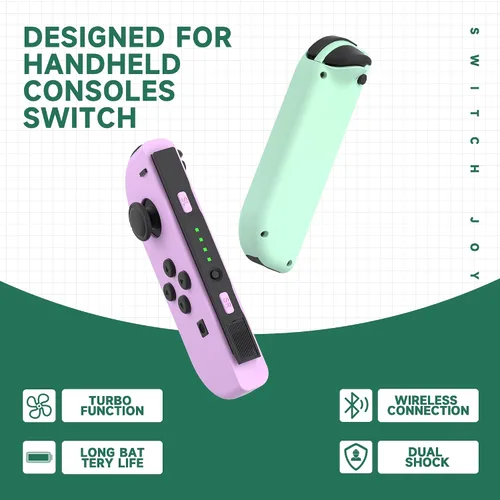 Vista 5 de deidow Joypad Controller Compatible with Switch, Wireless Joy Cons Replacement for Switch Controller, Left and Right Switch Joycons Support Dual