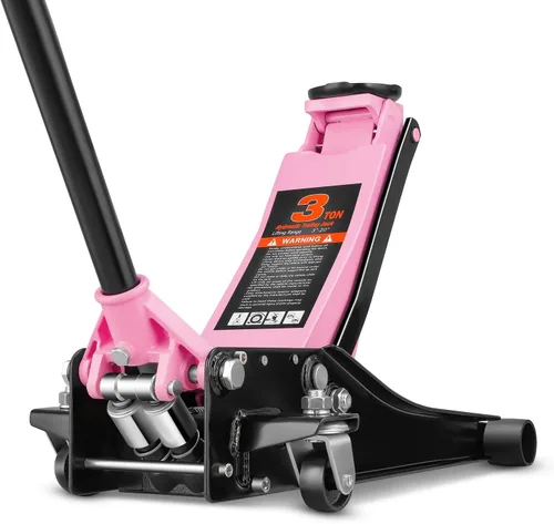 Vista 15 de Auto Dynasty Gato de piso de perfil bajo de 3 toneladas, gato hidráulico de acero resistente para automóvil con bomba de elevación rápida de Negro