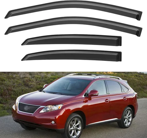 Vista 88 de YQAUTEC - Viseras para ventana, protectores contra la lluvia, compatibles con Subaru WRX 2015-2021, deflectores de viento para ventanas, viseras