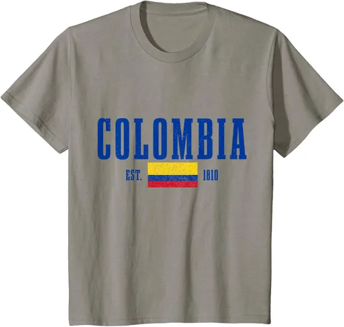 Vista 28 de Colombia Est. 1810 - Camiseta de Colombia Vintage, Negro, S