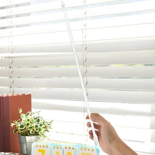 Vista 3 de 2 piezas de repuesto para vara ciega vertical, barra inclinable de acrílico transparente con ganchos, abridor largo para ventana (17 pulgadas)