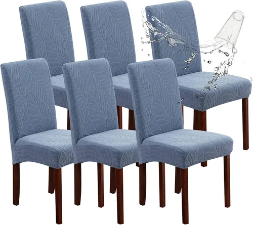 Vista 55 de Genina Juego de 4 fundas 100 % impermeables para sillas de comedor grandes, fundas protectoras elásticas para sillas Parson para el hogar