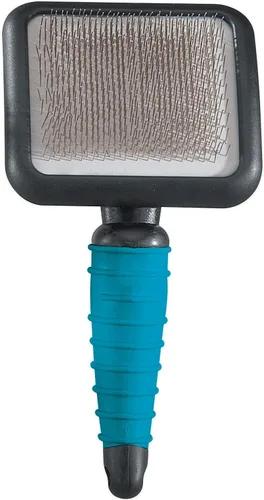 Vista 4 de Master Grooming Tools Cepillos ergonómicos Slicker — Cepillos moldeados para perros de aseo – Extra pequeños, 2¾" x 2", verde azulado/negro