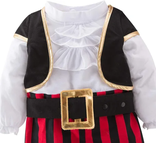 Vista 5 de May's Baby Boys - Disfraz de capitán para bebés, disfraz de pirata apestoso