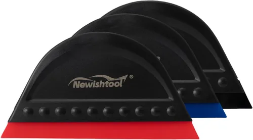 Vista 6 de NEWISHTOOL Rascador de tinte de ventana negro pequeño para herramientas de vinilo PPF, 3 piezas de hoja de canal de diferente dureza con mango