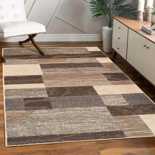 Vista 30 de Superior - Alfombra de pasillo, reverso de yute, moderna, geométrica, para dormitorio, oficina, sala de estar, entrada, suelo de madera dura