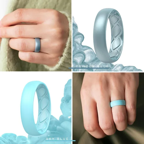 Vista 5 de Saco Band Silicone Ring for Women - 6mm Width 1.8mm Thick
