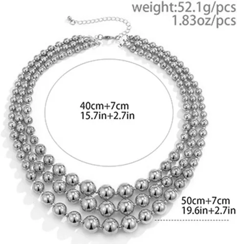 Vista 6 de Octwine Collares en capas con cuentas, collar de cadena gruesa, joyería punk para mujeres y niñas