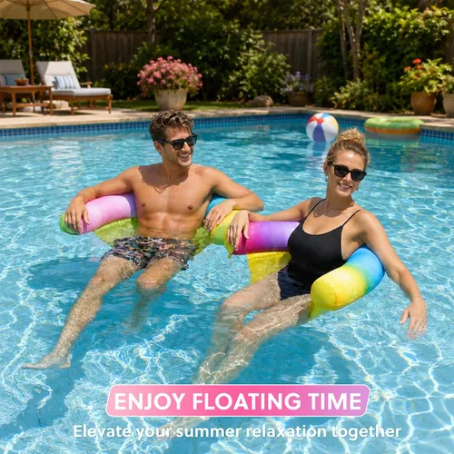 Vista 6 de FindUWill Flotadores de piscina para adultos, 55 pulgadas, extra grande, cubierta de tela, flotador de piscina y balsa, flotador de malla