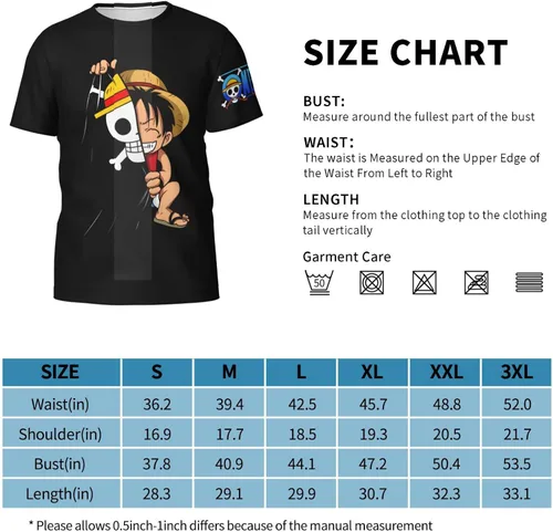 Vista 2 de XPZBC Camiseta de anime para hombres y jóvenes y adultos, con impresión 3D, collar novedoso para hombres y mujeres