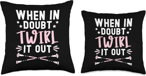 Vista 3 de When In Doubt Twirl It Baton Twirler Baton - Almohada giratoria