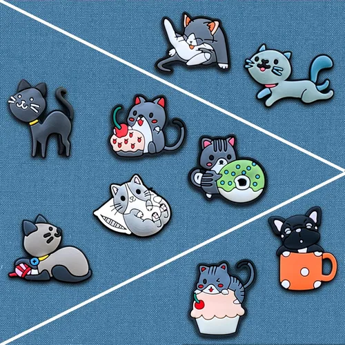 Vista 5 de Xaldrichasta 25 dijes para zapatos de gatos para zuecos, diferentes sandalias a juego, pulseras y pulseras, dijes Kawaii para zapatos de mascotas