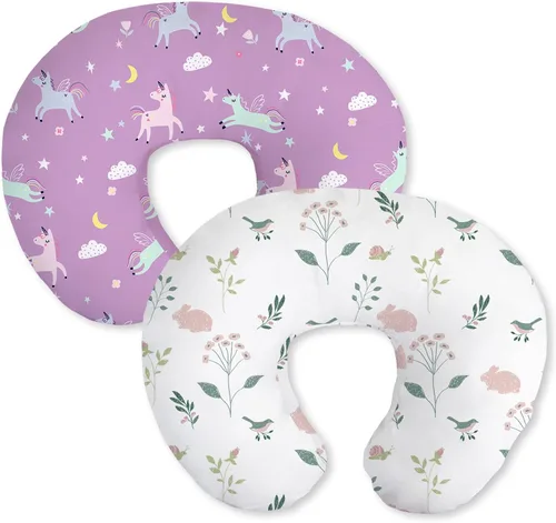 Vista 19 de Little Grape Land Juego de 2 fundas de almohada de algodón para lactancia, suaves y transpirables, extraíbles para almohadas de alimentación, fundas