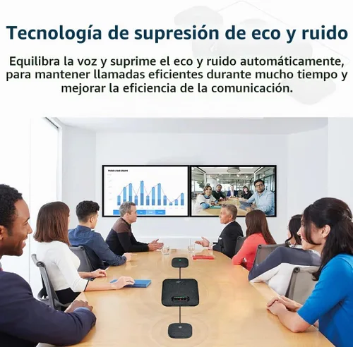 Vista 6 de Altavoz y micrófono de conferencia, altavoz inalámbrico con 2 micrófonos