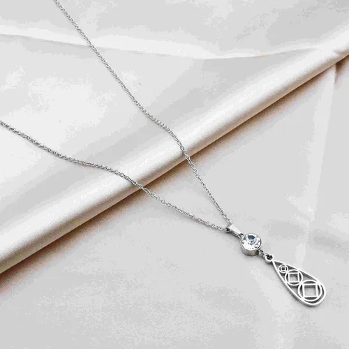 Vista 5 de NC Sobriety Gift - Collar de narcóticos anónimos, regalo de recuperación, joyería NA, aretes con piedra natal inspiradora para mujeres, Metal, Acero