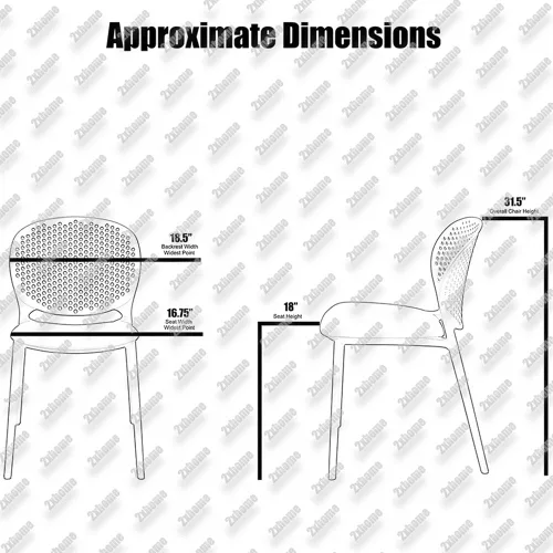 Vista 4 de 2xhome Juego de 2 sillas de comedor para patio Silla auxiliar moderna apilable para piscina al aire libre Plástico resistente a la intemperie