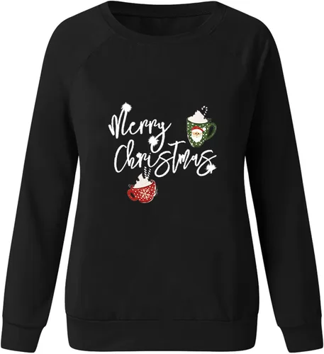 Vista 4 de Rikbuig Christmas Sweatshirts for Women Crewneck Pullover Sweaters Tops Cute Graphic Christmas Shirts Vocation Outfits
