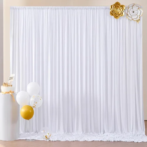 Vista 32 de Cortinas de fondo negras negras sin arrugas para fiestas, cortinas de tela gruesa para telón de fondo de fotos para cumpleaños, bodas, baby shower