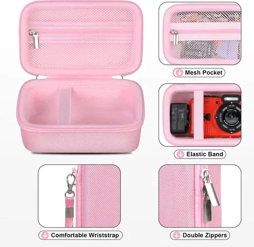 Vista 9 de RAIALL Kodak PIXPRO WPZ2 - Funda para cámara digital Kodak PIXPRO WPZ2, resistente al agua, a prueba de golpes, a prueba de polvo, bolsa de viaje