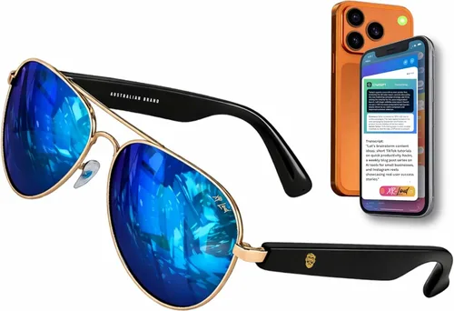 Vista 15 de XR Loud™ Lentes de sol de aviador Bluetooth para hombres y mujeres, lentes de audio inteligentes polarizados UV400 con altavoces de oreja abierta