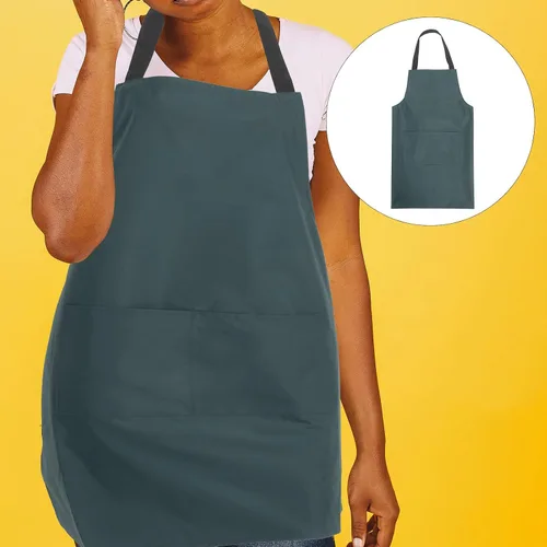 Vista 8 de DOITOOL Waterproof Kitchen Apron for Men and Women Pvc Waist Apron with Pocket for Baking Grilling and Indoor Use Dark Green