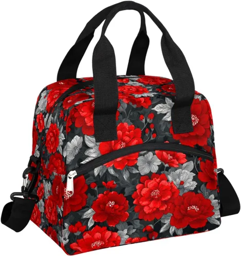 Vista 13 de Pardick Bolsa de almuerzo aislada con diseño de galaxia colorida para mujeres y hombres y adultos, con purpurina, grande, hielera, térmica A01
