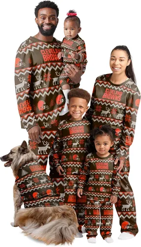 Vista 19 de FOCO NFL womens Nfl Team Ugly Pattern Matching Set Family Holiday Pajamas