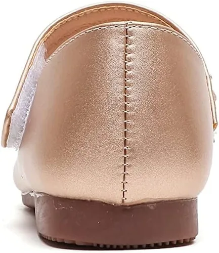 Vista 5 de kkdom Vestido de niña Mary Jane Zapatos planos de ballet para niñas pequeñas, zapatos de princesa, zapatos de fiesta escolar