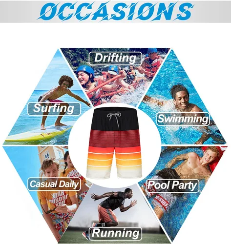 Vista 5 de APTRO Men's Quick Dry Swim Trunks 9" Swimsuits Mesh Liner Beach Bathing Suits Long Swimming Shorts