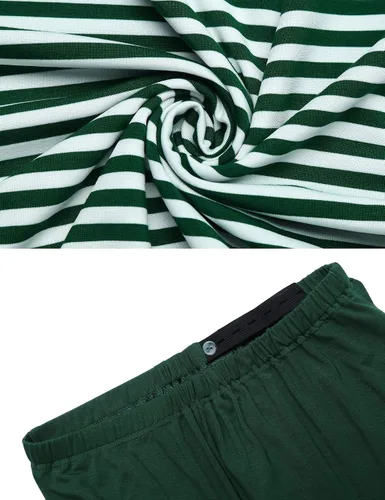 Vista 6 de Ekouaer - Conjunto de pijama maternal, diseño a rayas, para el hospital y el hogar