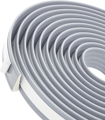Vista 5 de QDiShi Burlete de puerta en forma de cuña de 196 pulgadas, sello de espuma resistente a la intemperie, aislamiento autoadhesivo, tira anticolisión