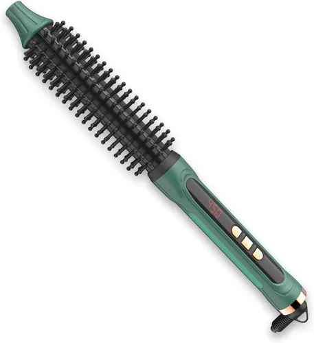 Vista 8 de BANGMENG Mini cepillo térmico redondo, cepillo de volumen de barril de 0.35 pulgadas para peinar con calor para cabello corto, delgado, rizado