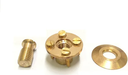 Vista 4 de Southeastern Paquete de 10 anclajes de madera de latón para cubierta de seguridad de piscina