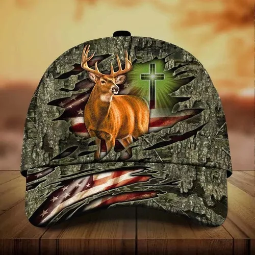 Vista 8 de Sombrero 3H de cruz y ciervos prémium multicolor personalizado, Multicolor, L