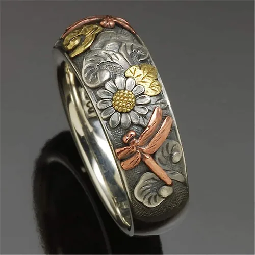 Vista 46 de Iumer - Anillo de zircón de dos piezas con incrustaciones de diamantes de imitación artificiales para mujer, talla 6-10.