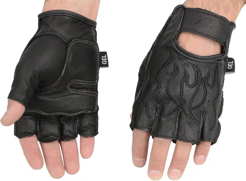 Vista 5 de Guantes Milwaukee Leather para hombre sin dedos para motocicleta Negro
