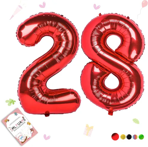 Vista 202 de Globos grandes de 40 pulgadas de números del 0 al 9, globos numéricos para decoración de fiesta de cumpleaños, globos de helio de aluminio