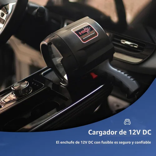 Vista 4 de GOODSMANN Proyector de mano de hasta 2000 lúmenes HID Spot Light con cargador de coche de 12 V CC activado, linterna de campamento para vela