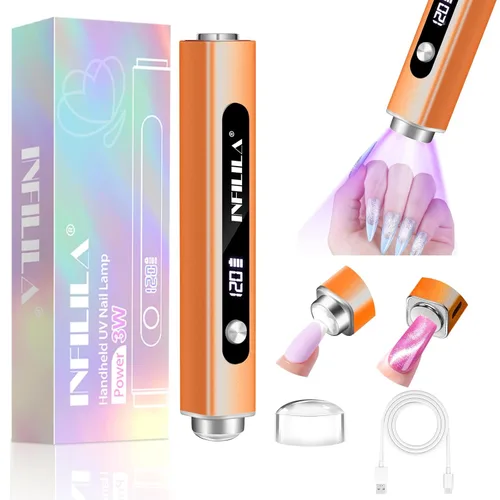 Vista 10 de NXJ INFILILA Luz UV de mano para uñas de gel, lámpara de uñas de curación Plateado