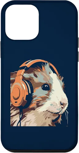 Vista 12 de iPhone 14 Funny Guinea Pig Gerbil & Headphones Case