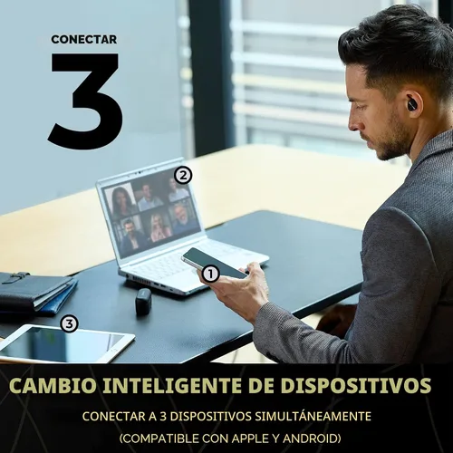 Vista 5 de Technics Auriculares Bluetooth inalámbricos de alta fidelidad prémium con cancelación de ruido avanzada, conectividad multipunto de 3 dispositivos