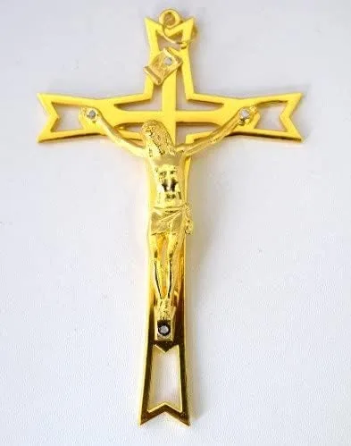 Vista 2 de Oro Jesús Cruz Religiosa Encanto/Colgante Joyería Rosario Hacer Suministros