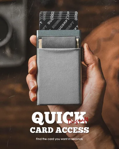 Vista 40 de DUGRAFT Tarjetero para tarjetas de crédito con bolsillo para dinero, minimalista, delgado, de aluminio, de metal, para hombres, con bloqueo RFID