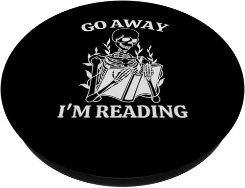 Vista 2 de Go Away I'm Reading, libro de esqueleto PopSockets intercambiable PopGrip