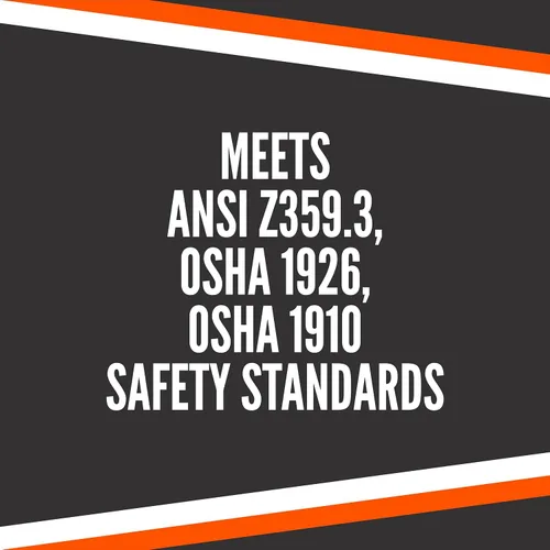 Vista 6 de Cordón ajustable de protección contra caídas de 6 pies, compatible con OSHA/ANSI, paquete de 4